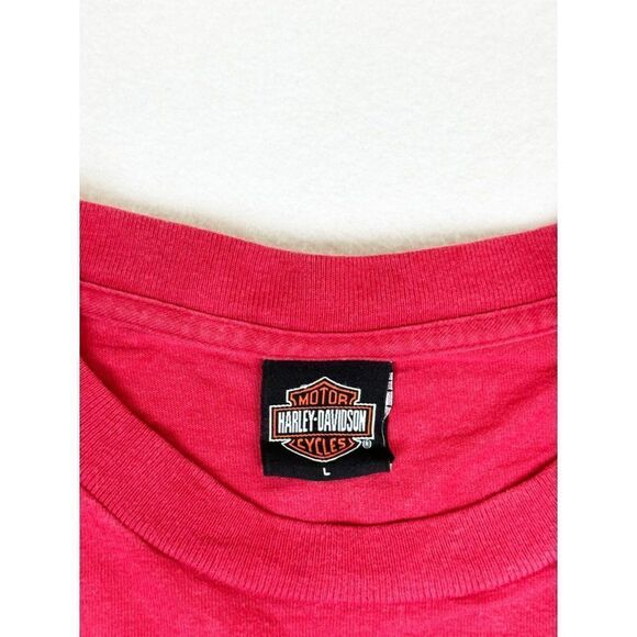 Vintage Y2K 2004 Harley Davidson T-Shirt Large Red Long Sleeve Temple Texas - Picture 5 of 11